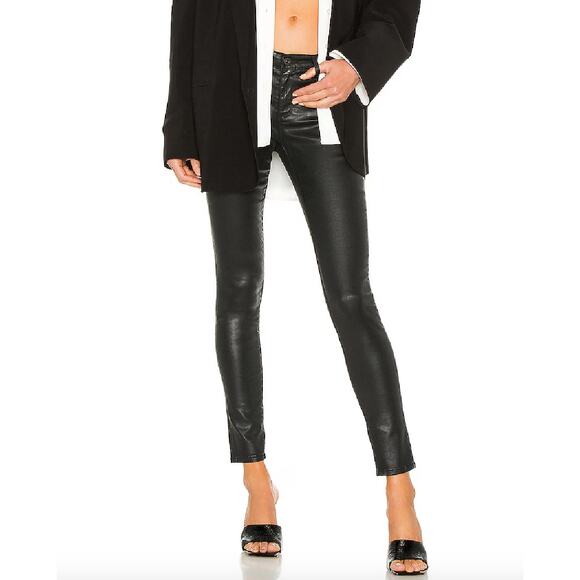 Adriano Goldschmied The Legging Ankle Super Skinny Leatherette Jeans Black SZ 30 - Picture 10 of 10